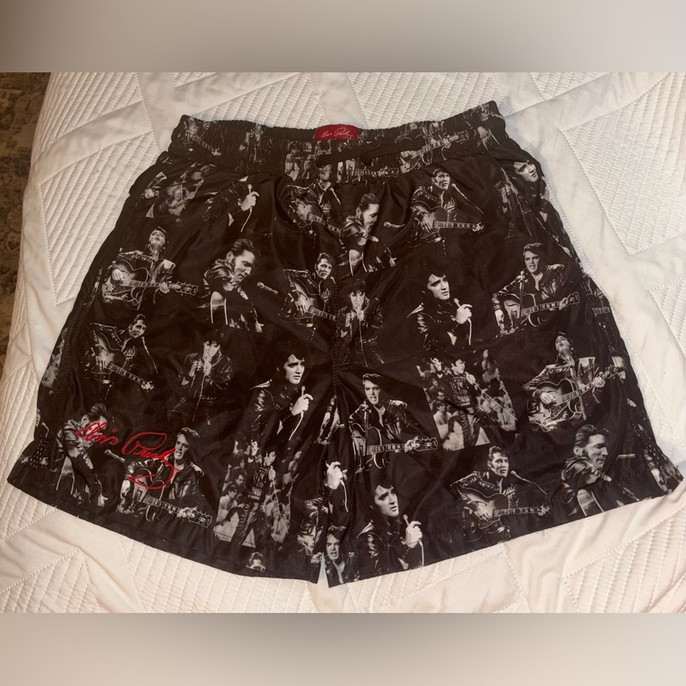 Elvis Presley 1968 Comeback Special Black Mesh Shorts Size Small. Shoe Palace
